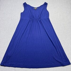 Tommy Bahama Dress Womens Large Blue Tank Dress V-Neck Pullover Jersey Casual